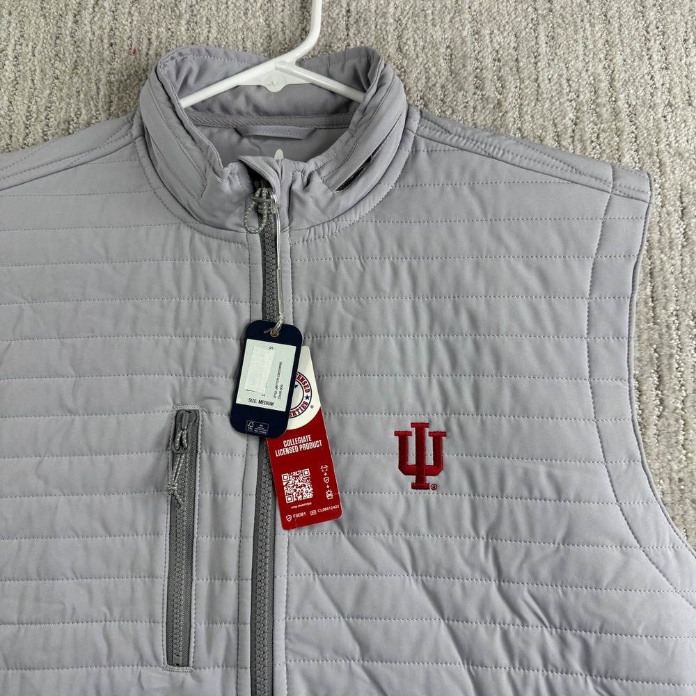 johnnie-O Crosswind Vest Indiana University IU Mens Size Medium Gray JMVT1370